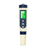 PH Messgerät Wasser, PH/TDS/EC/Salzgehalt/Thermometer 5 in 1 pH Wert Messgerät mit LCD-Display,...